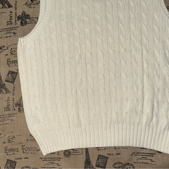 Polo Golf Ralph Lauren NWT! Vintage Men'S Ivory Knit V-Neck Sweater Vest Size L - Picture 11 of 16